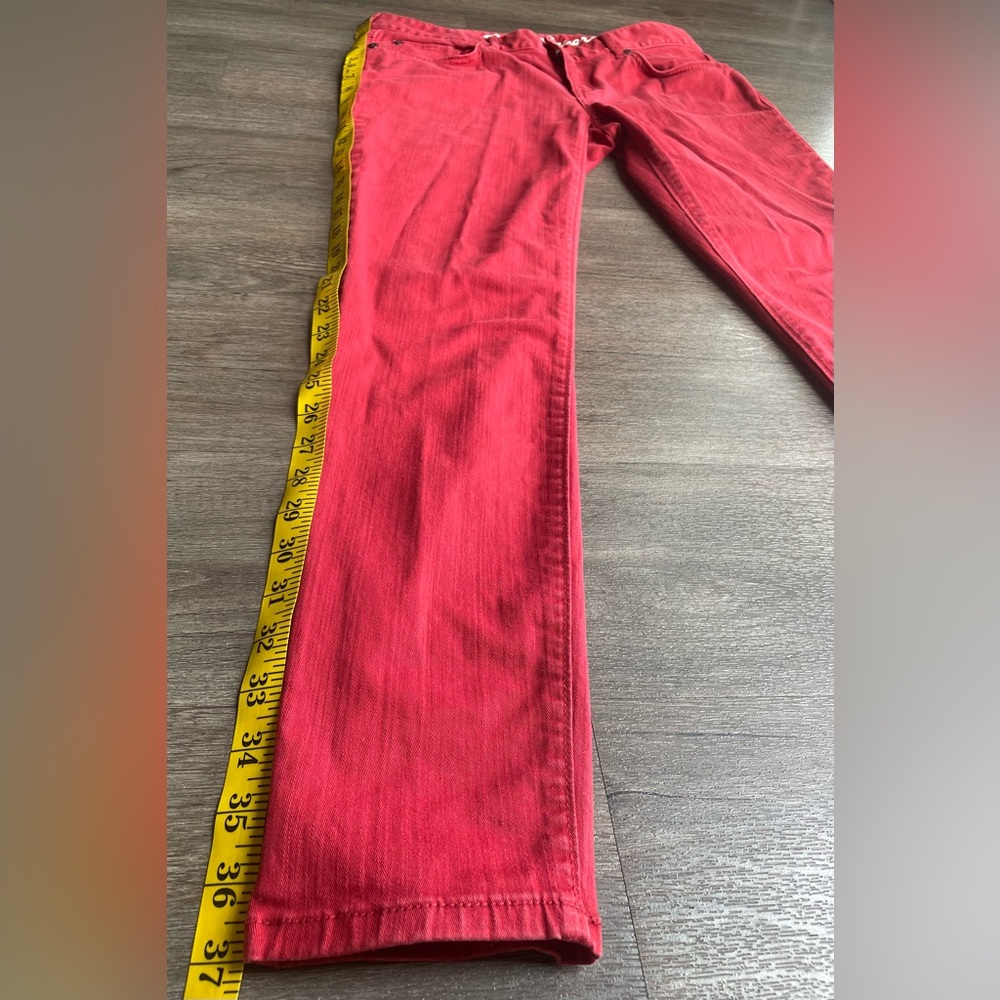 Eddie Bauer Slightly Curvy Skinny Denim Jeans Womens 6 Low Rise Colorful Red - Picture 9 of 16